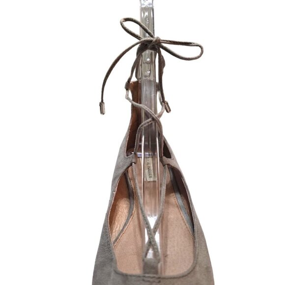 Steve Madden Taupe Lecrew Pointed Toe Ghillie Flat Sz 8 - Picture 4 of 8